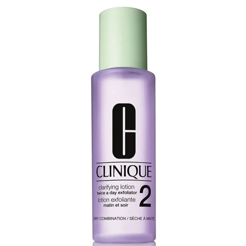 تونر پوست خشک و مختلط کلینیک اصل اروپایی CLINIQUE  CLARIFYING LOTION  TWICE A DAY EXFOLLATOR 2 DRY COMBINATION/SECHE A MIXTE 60ML