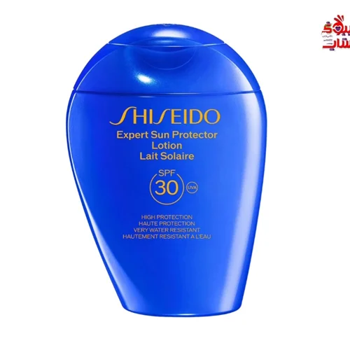 لوسیون ضد آفتاب،درمان لک و چروک   شیسیدو spf30 حجم 150میل SHISEIDO Expert Sun Protector Lotion Lait Solaire   SPF. 30   HIGH PROTECTION HAUTE PROTECTION VERY WATER RESISTANT HAUTEMENT RESISTANTA L'EAU