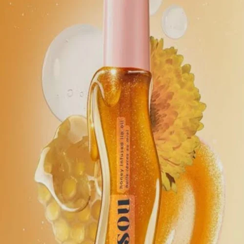 روغن لب عسل گیسو رنگ گلدن شیمر گلو با طعم عسل  فولسایز اصل اروپایی GISOU New: Honey Infused Lip Oil Golden Shimmer Glow
