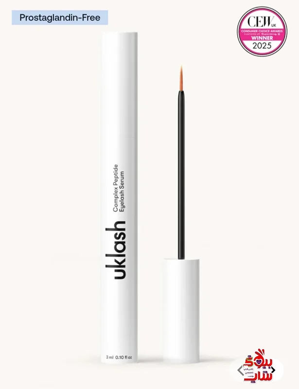تقویت کننده مژه UKLASH حاوی کمپلکس پپتیدها های حجم دهنده و بلند کننده مژه اورجینال UKLASH Complex Peptide Lash Growth Serum For stronger and longer lashes