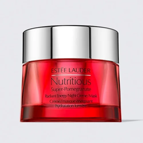 کرم ماسک انار تغذیه کننده و انرژی دهنده شب استی لادر اصل اروپایی حجم ۵۰میل ESTEELAUDER NUTRITIOUS SUPER POMOGRANTE  RADIANT ENERGY NIGHT CREME MASK