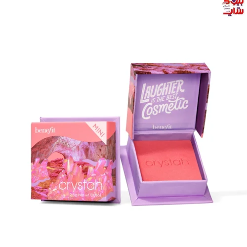 رژ گونه بنفیت رنگ crystah سایز مینی اصل اروپایی BENEFIT CrystahTravel Size Mini Strawberry pink blush