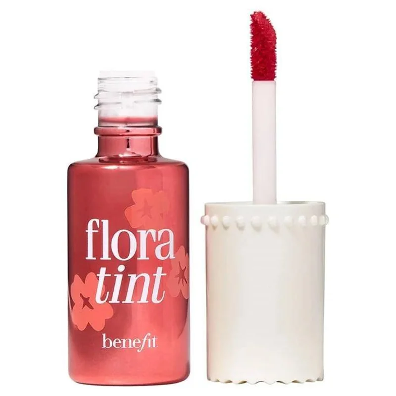 تینت رژ لب و گونه بنفیت رنگ فلورا اصل اروپایی حجم ۶میل BENEFIT COSMETIC FLORA ROSE LIP&CHEEK  TINT