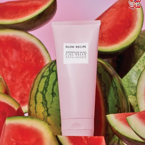 کرم بدن هندوانه گلو رسپی  حجم 200میل اصل اروپایی GLOW RECIPE Watermelon Glow Pink Dream Body CreamWrap your body in Pink Dream Body Cream! Effortlessly smooth skin texture and hydrate your body all-at-once with the Watermelon Glow Pink Dream Body Cream