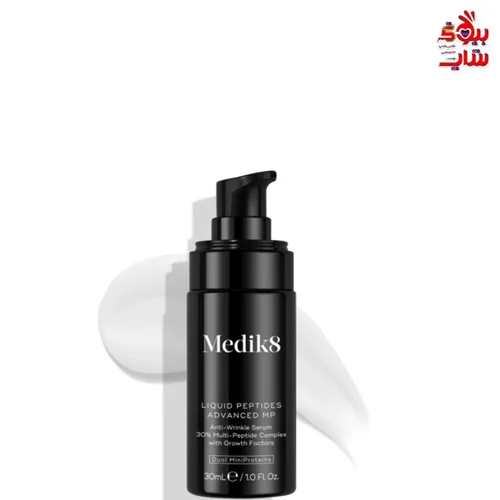 سرم لیفت و درمان چروک های عمیق صورت و دور چشم حاوی پپتیدهای مایع پیشرفته مدیک 8 اورجینال MEDIK8 Liquid Peptides Advanced MP 30ml